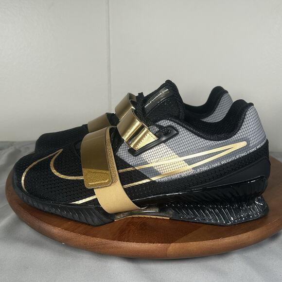 Nike Romaleos 4 Weightlifting Black Gold Shoes CD3463-001 Men’s Size 9.5